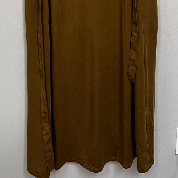 Garnett Hill Flutter-Sleeve Knit Midi Dress In Olive Size M - Picture 4 of 6